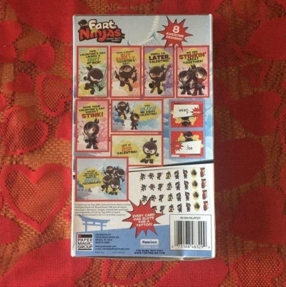 Paper Magic Fart Ninjas Valentines - 32 Count - Picture 2 of 2
